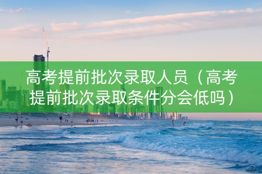 高考提前批次录取人员（高考提前批次录取条件分会低吗）