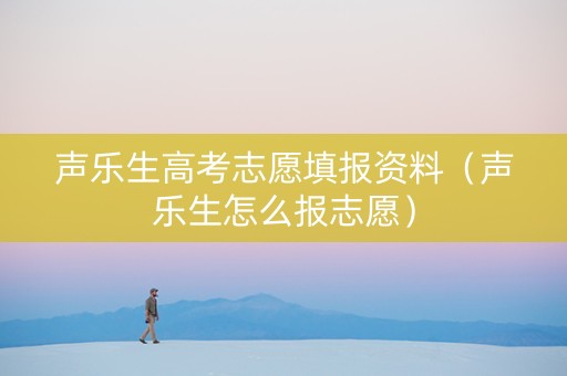 声乐生高考志愿填报资料（声乐生怎么报志愿）