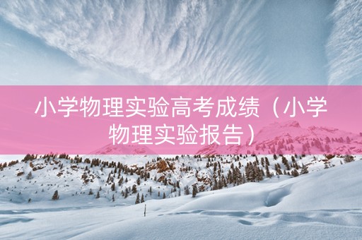 小学物理实验高考成绩（小学物理实验报告）