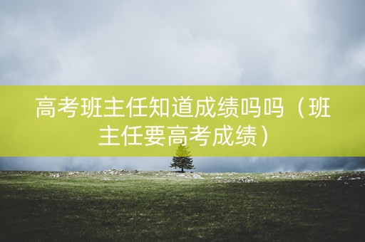 高考班主任知道成绩吗吗（班主任要高考成绩）