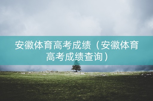 安徽体育高考成绩（安徽体育高考成绩查询）