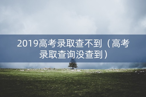 2019高考录取查不到（高考录取查询没查到）