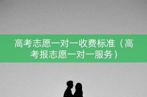 高考志愿一对一收费标准（高考报志愿一对一服务）