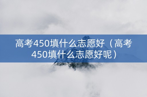 高考450填什么志愿好（高考450填什么志愿好呢）