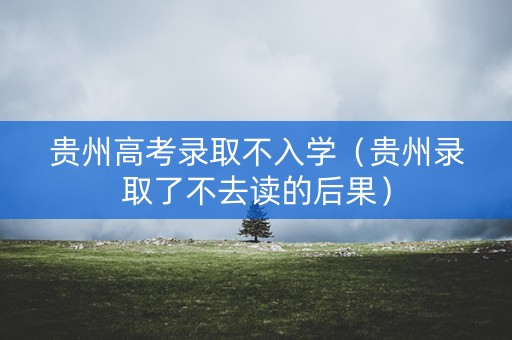 贵州高考录取不入学（贵州录取了不去读的后果）