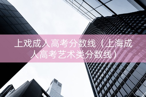 上戏成人高考分数线（上海成人高考艺术类分数线）
