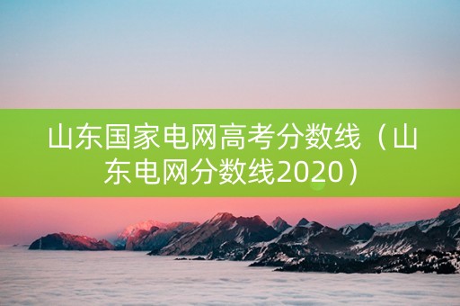 山东国家电网高考分数线（山东电网分数线2020）