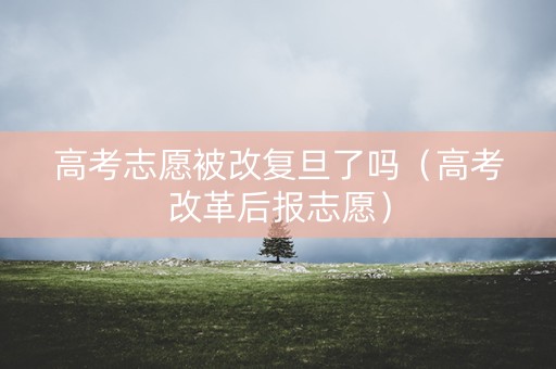 高考志愿被改复旦了吗（高考改革后报志愿）