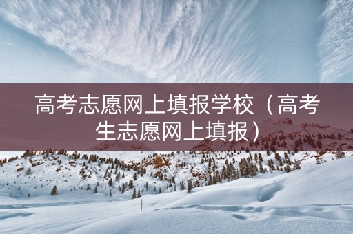 高考志愿网上填报学校（高考生志愿网上填报）