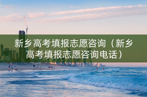 新乡高考填报志愿咨询（新乡高考填报志愿咨询电话）