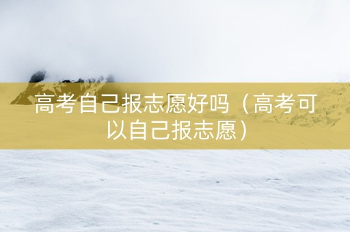 高考自己报志愿好吗（高考可以自己报志愿）