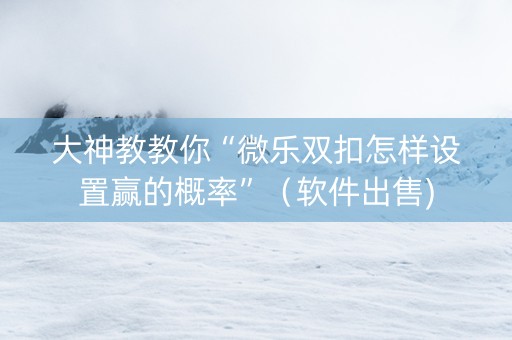 大神教教你“微乐双扣怎样设置赢的概率”（软件出售)