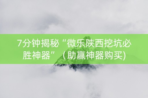 7分钟揭秘“微乐陕西挖坑必胜神器”（助赢神器购买)