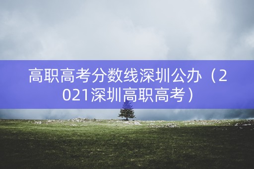 高职高考分数线深圳公办（2021深圳高职高考）