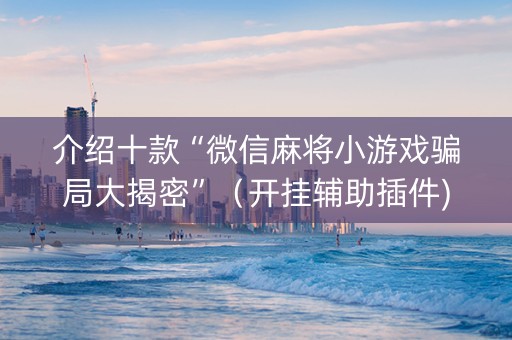 介绍十款“微信麻将小游戏骗局大揭密”（开挂辅助插件)
