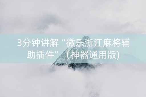 3分钟讲解“微乐浙江麻将辅助插件”（神器通用版)