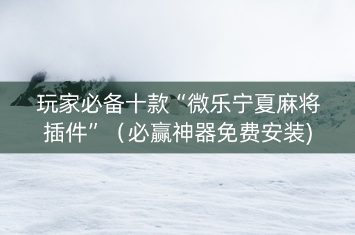 玩家必备十款“微乐宁夏麻将插件”（必赢神器免费安装)