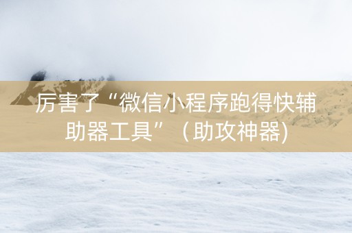 厉害了“微信小程序跑得快辅助器工具”（助攻神器)