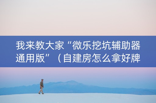 我来教大家“微乐挖坑辅助器通用版”（自建房怎么拿好牌)