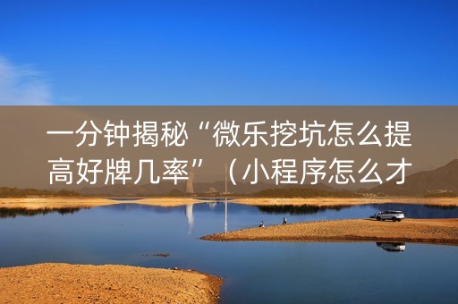 一分钟揭秘“微乐挖坑怎么提高好牌几率”（小程序怎么才会赢)