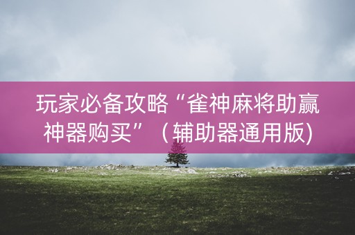 玩家必备攻略“雀神麻将助赢神器购买”（辅助器通用版)