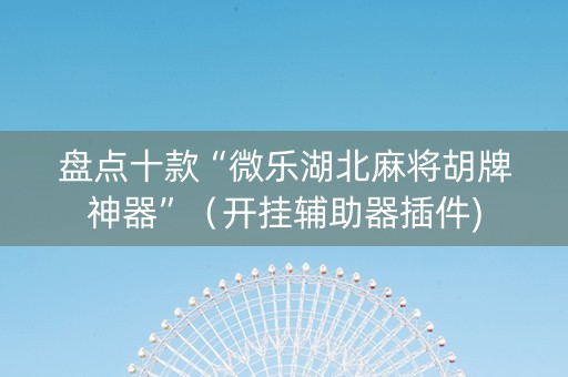盘点十款“微乐湖北麻将胡牌神器”（开挂辅助器插件)