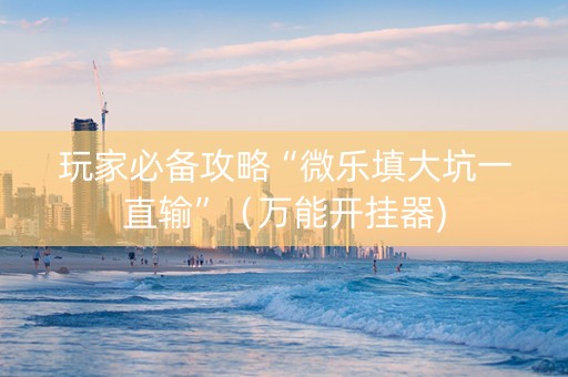 玩家必备攻略“微乐填大坑一直输”（万能开挂器)