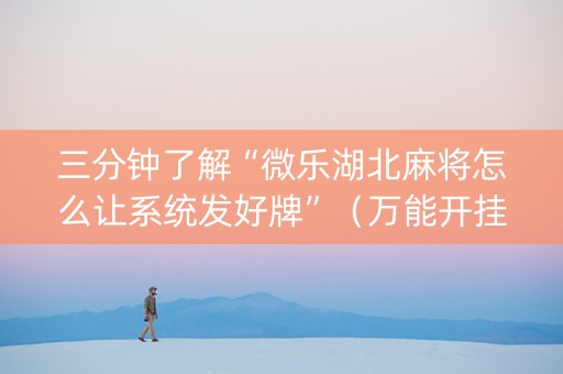 三分钟了解“微乐湖北麻将怎么让系统发好牌”（万能开挂器)