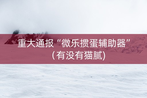 重大通报“微乐掼蛋辅助器”（有没有猫腻)