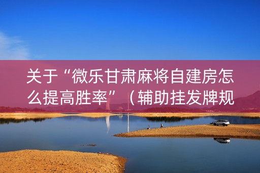 关于“微乐甘肃麻将自建房怎么提高胜率”（辅助挂发牌规律)