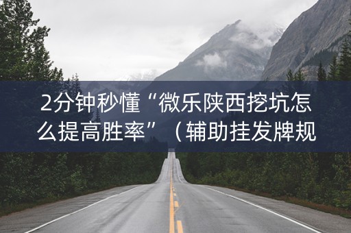 2分钟秒懂“微乐陕西挖坑怎么提高胜率”（辅助挂发牌规律)