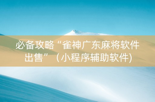 必备攻略“雀神广东麻将软件出售”（小程序辅助软件)