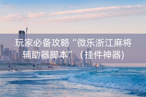 玩家必备攻略“微乐浙江麻将辅助器脚本”（挂件神器)
