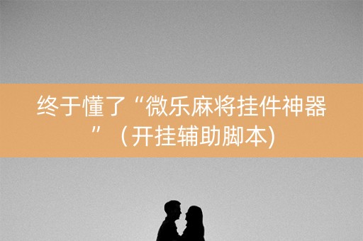 终于懂了“微乐麻将挂件神器”（开挂辅助脚本)