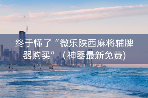 终于懂了“微乐陕西麻将辅牌器购买”（神器最新免费)