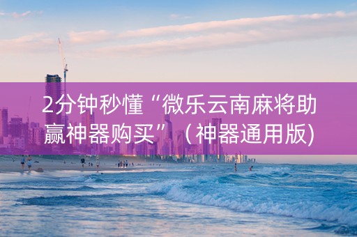 2分钟秒懂“微乐云南麻将助赢神器购买”（神器通用版)