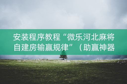 安装程序教程“微乐河北麻将自建房输赢规律”（助赢神器购买)