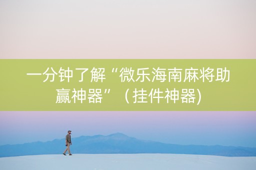 一分钟了解“微乐海南麻将助赢神器”（挂件神器)