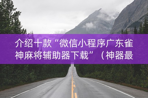 介绍十款“微信小程序广东雀神麻将辅助器下载”（神器最新免费)