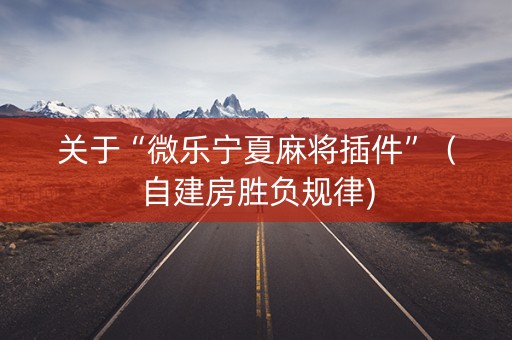 关于“微乐宁夏麻将插件”（自建房胜负规律)