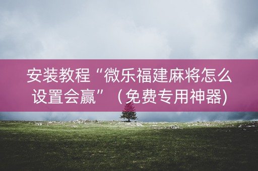 安装教程“微乐福建麻将怎么设置会赢”（免费专用神器)