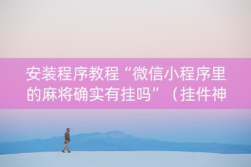 安装程序教程“微信小程序里的麻将确实有挂吗”（挂件神器)