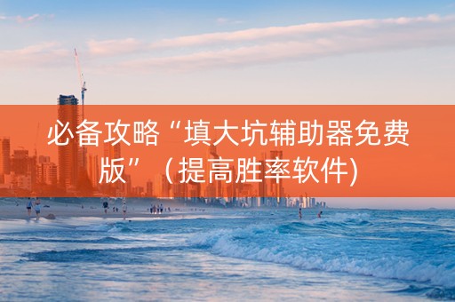 必备攻略“填大坑辅助器免费版”（提高胜率软件)