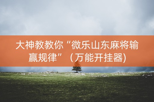 大神教教你“微乐山东麻将输赢规律”（万能开挂器)