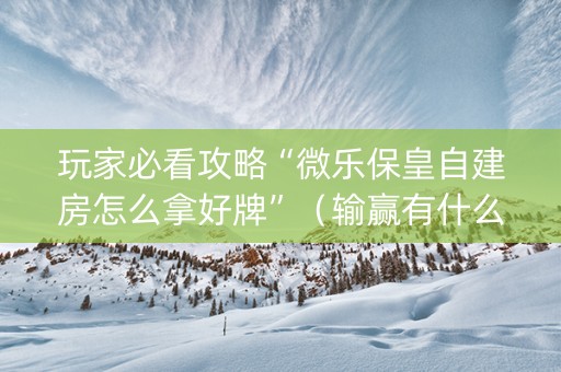 玩家必看攻略“微乐保皇自建房怎么拿好牌”（输赢有什么规律)