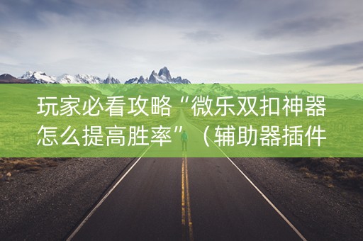 玩家必看攻略“微乐双扣神器怎么提高胜率”（辅助器插件)