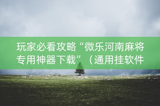 玩家必看攻略“微乐河南麻将专用神器下载”（通用挂软件多少钱)