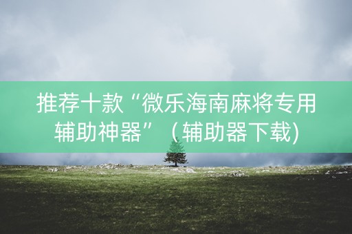 推荐十款“微乐海南麻将专用辅助神器”（辅助器下载)