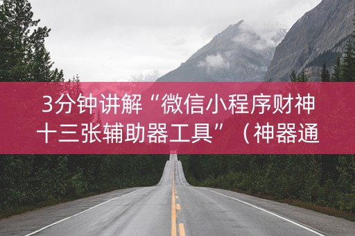 3分钟讲解“微信小程序财神十三张辅助器工具”（神器通用版)