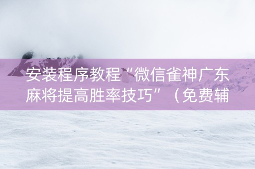 安装程序教程“微信雀神广东麻将提高胜率技巧”（免费辅助)